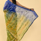 Shaded Saree Cotton Blue Green Lace Saree