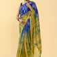 Shaded Saree Cotton Blue Green Lace Saree