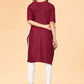 Casual Kurti Cotton Maroon Embroidered Kurtis