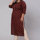 Casual Kurti Cotton Maroon Print Kurtis