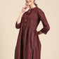 Party Wear Kurti Cotton Maroon Strips Print Kurtis