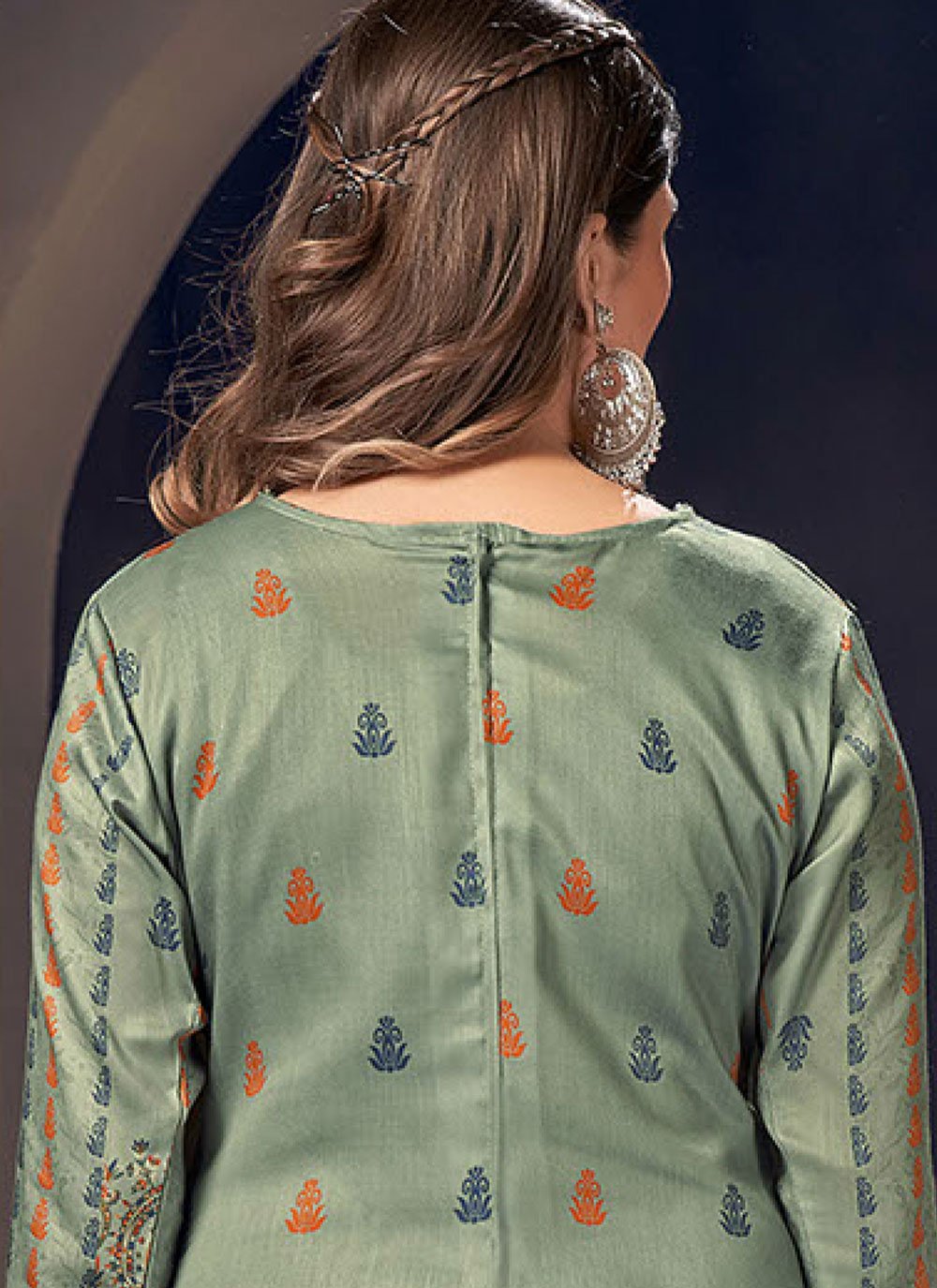 Pant Style Suit Cotton Sea Green Digital Print Salwar Kameez