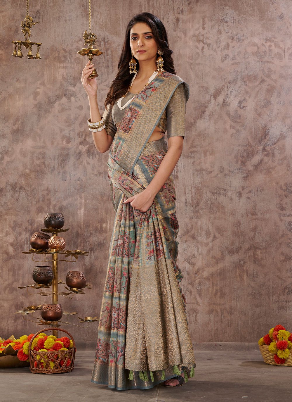 Classic Cotton Multi Colour Digital Print Saree