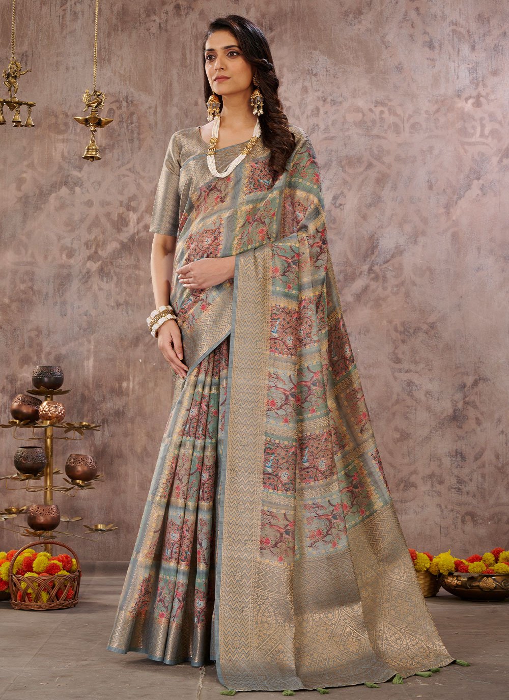 Classic Cotton Multi Colour Digital Print Saree