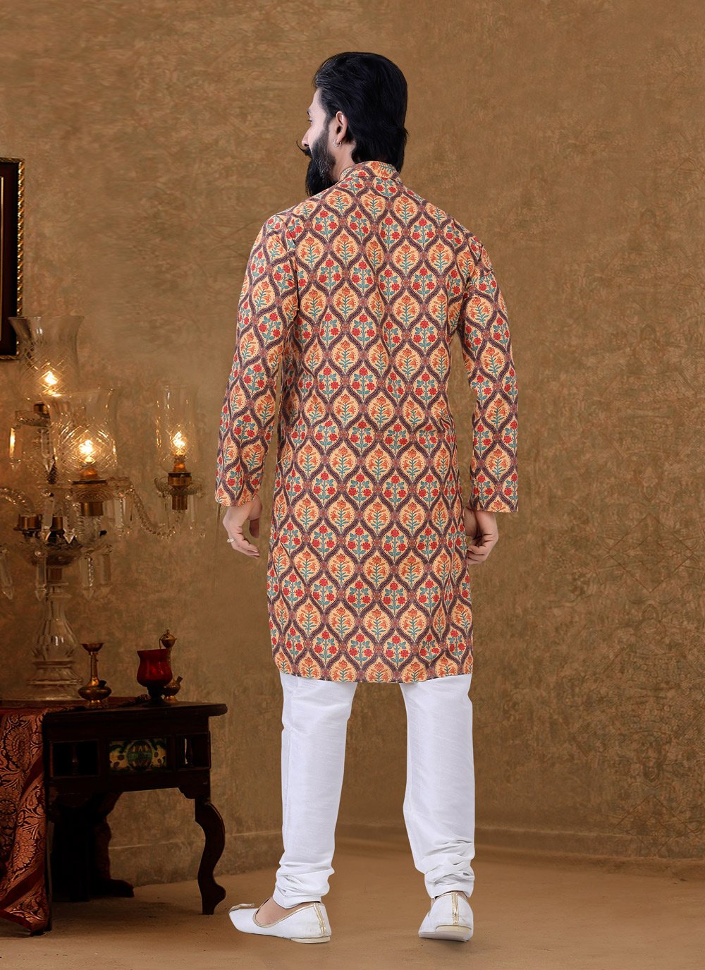 Kurta Pyjama Cotton Multi Colour Digital Print Mens