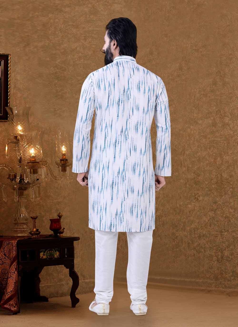 Kurta Pyjama Cotton Multi Colour Digital Print Mens