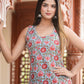 Designer Kurti Cotton Multi Colour Floral Patch Kurtis