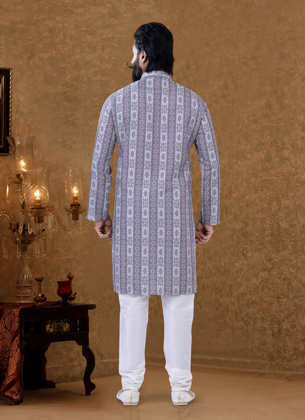 Kurta Pyjama Cotton Multi Colour Digital Print Mens