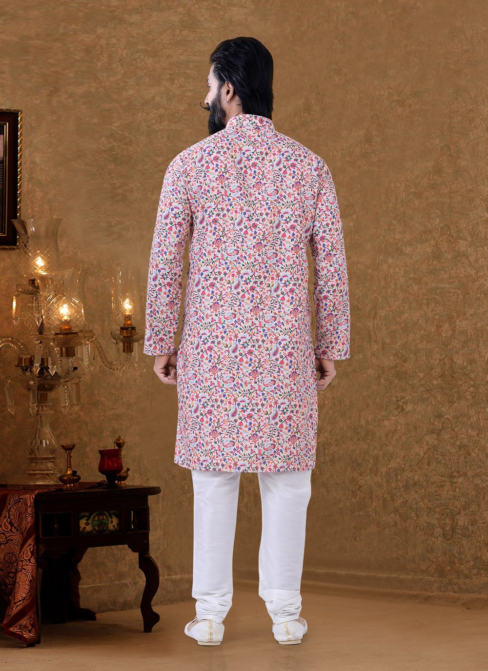 Kurta Pyjama Cotton Multi Colour Digital Print Mens