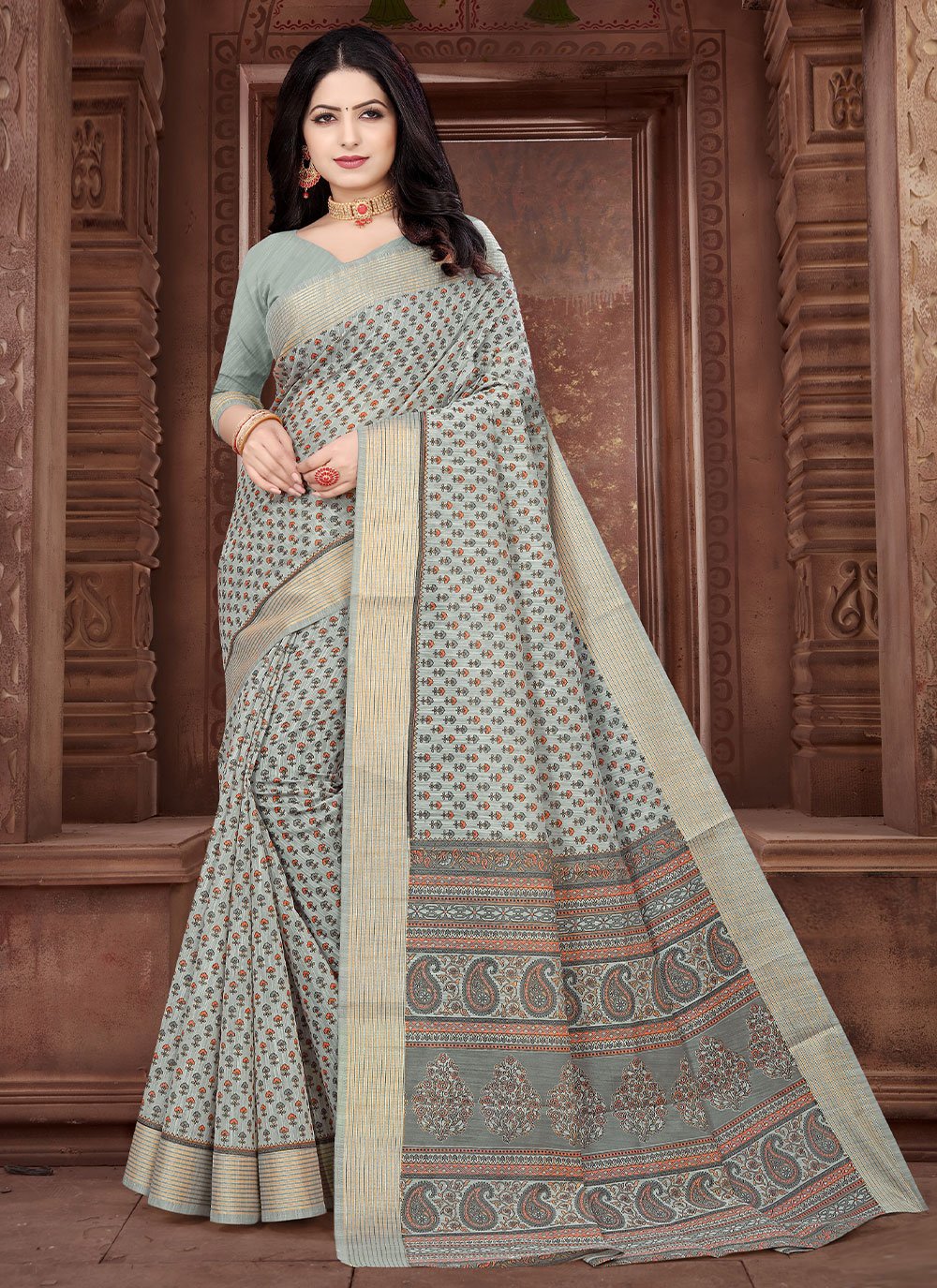 Trendy Saree Cotton Multi Colour Print Saree