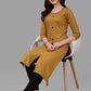 Party Wear Kurti Cotton Mustard Weaving Kurtis