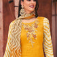 Straight Salwar Suit Cotton Mustard Print Salwar Kameez