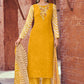 Straight Salwar Suit Cotton Mustard Print Salwar Kameez