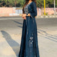 Gown Cotton Blue Embroidered Gown
