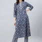 Casual Kurti Cotton Blue Floral Patch Kurtis