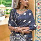 Trendy Saree Cotton Lucknowi Blue Weaving Saree