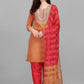 Pant Style Suit Cotton Orange Embroidered Salwar Kameez