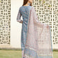 Pant Style Suit Cotton Aqua Blue Digital Print Salwar Kameez