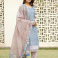Pant Style Suit Cotton Aqua Blue Digital Print Salwar Kameez