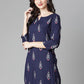 Designer Kurti Cotton Blue Print Kurtis