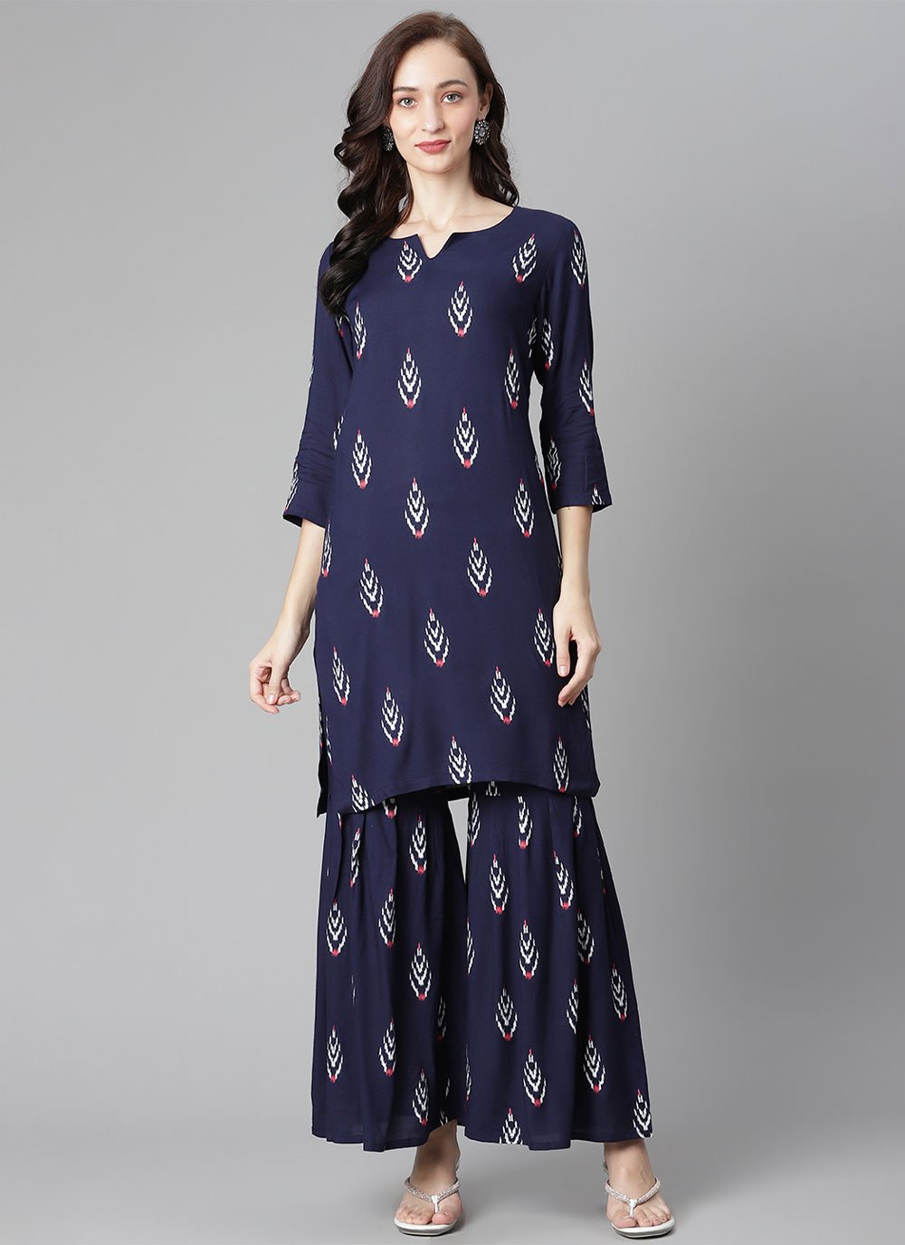 Designer Kurti Cotton Blue Print Kurtis