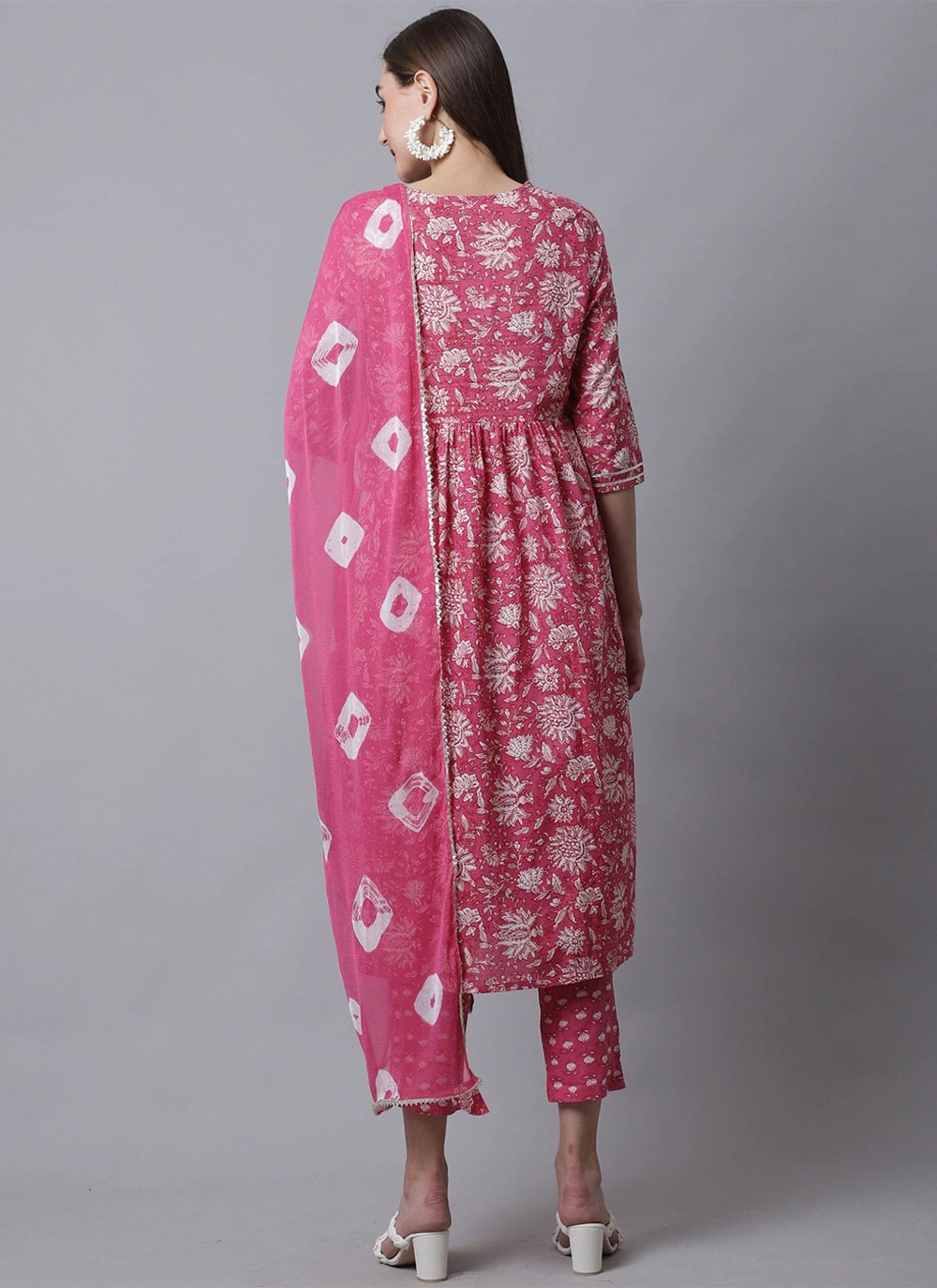 Pant Style Suit Cotton Pink Embroidered Salwar Kameez