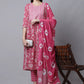 Pant Style Suit Cotton Pink Embroidered Salwar Kameez