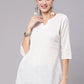 Party Wear Kurti Cotton White Print Kurtis