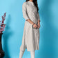 Party Wear Kurti Cotton Grey Sequins Kurtis