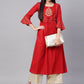 Party Wear Kurti Cotton Red Print Kurtis