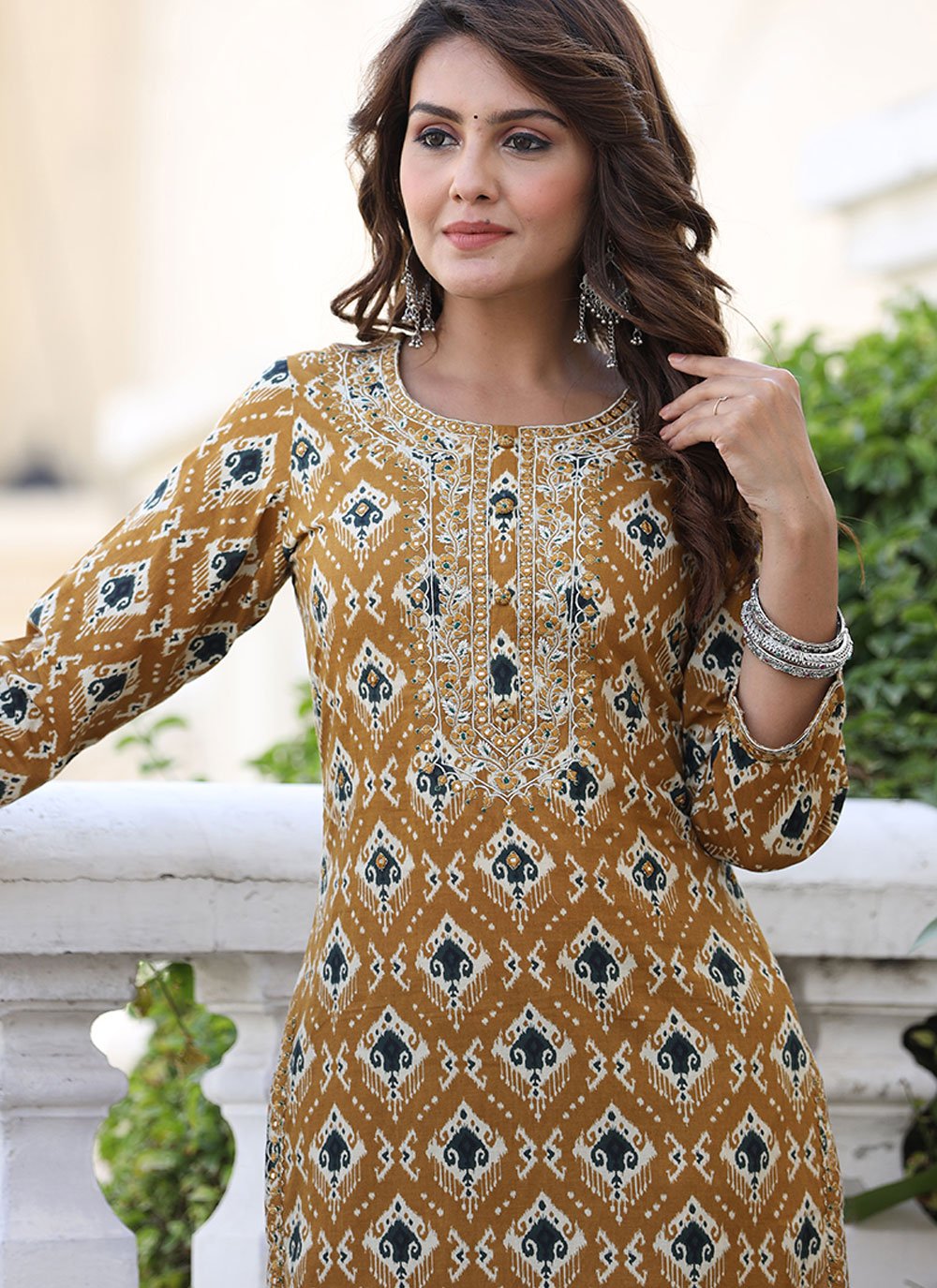 Party Wear Kurti Cotton Multi Colour Embroidered Kurtis