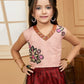 Lehenga Choli Cotton Peach Embroidered Kids