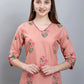 Party Wear Kurti Cotton Peach Booti Kurtis