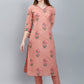 Party Wear Kurti Cotton Peach Booti Kurtis