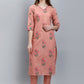 Party Wear Kurti Cotton Peach Booti Kurtis