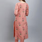 Party Wear Kurti Cotton Peach Booti Kurtis