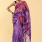 Shaded Saree Cotton Pink Purple Lace Saree