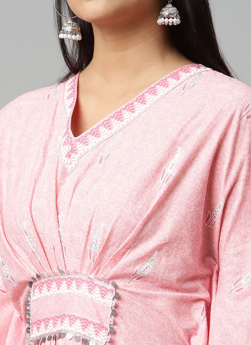 Designer Kurti Cotton Pink Print Kurtis