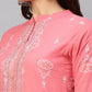 Party Wear Kurti Cotton Pink Print Kurtis