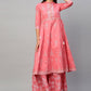 Party Wear Kurti Cotton Pink Print Kurtis