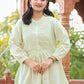 Casual Kurti Cotton Sea Green Buttons Kurtis
