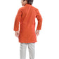 Kurta Pyjama Cotton Orange Plain Kids