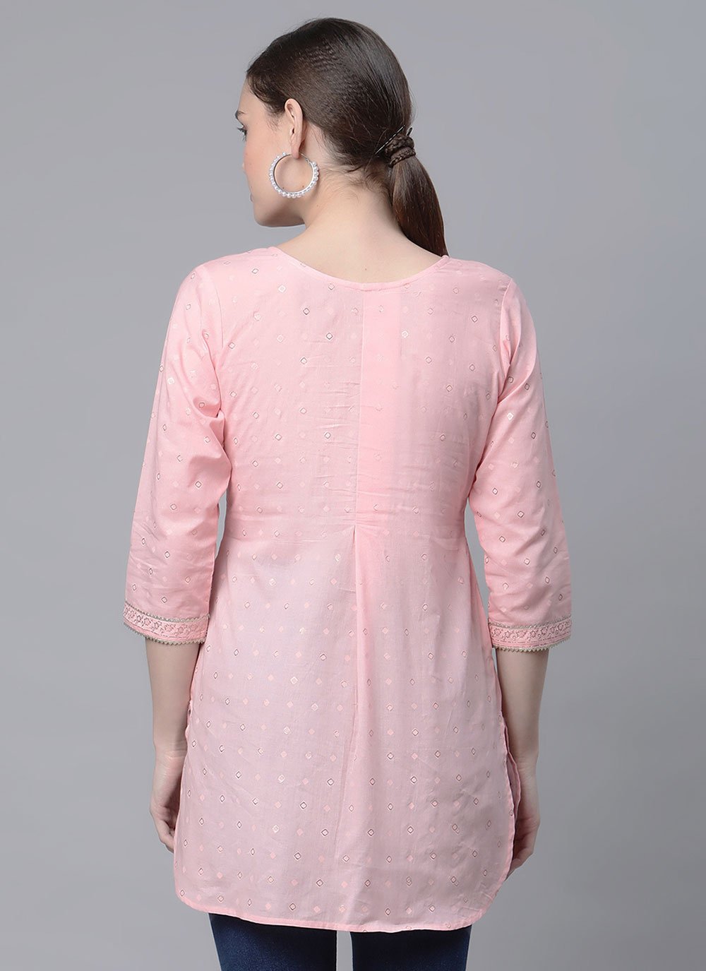 Casual Kurti Cotton Pink Print Kurtis