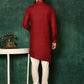 Kurta Pyjama Cotton Maroon Print Mens