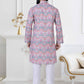 Kurta Pyjama Cotton Multi Colour Print Mens