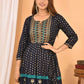 Gown Cotton Blue Print Gown