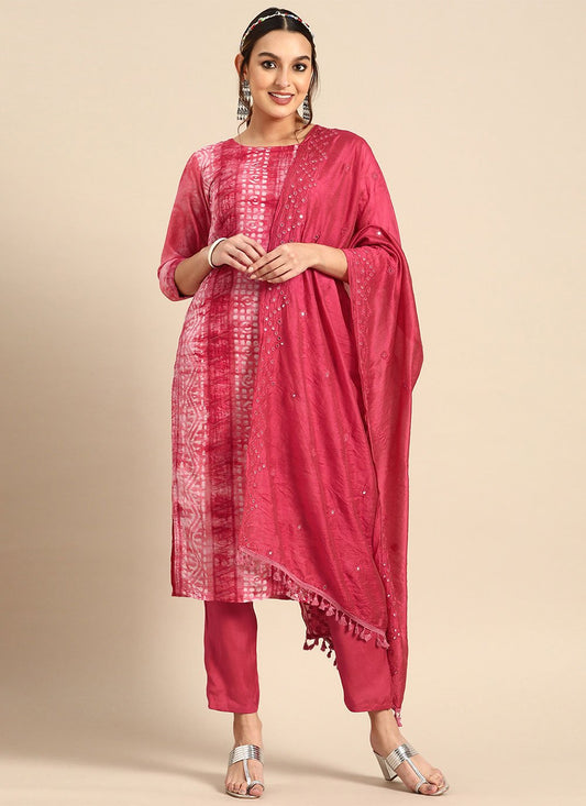 Salwar Suit Cotton Pink Print Salwar Kameez