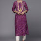 Party Wear Kurti Cotton Purple Print Kurtis