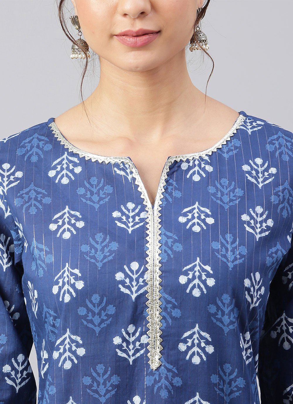 Salwar Suit Cotton Blue Print Salwar Kameez