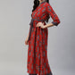 Salwar Suit Cotton Red Print Salwar Kameez